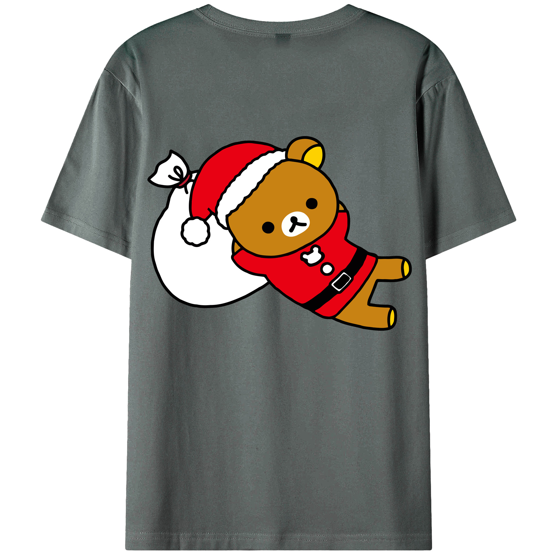 （画像用） リラックマ リラックマ キイロイトリ Rilakkuma Korilakkuma Kiiroitori 綿100％ メンズ半袖Tシャツ（バックプリント） 通気性